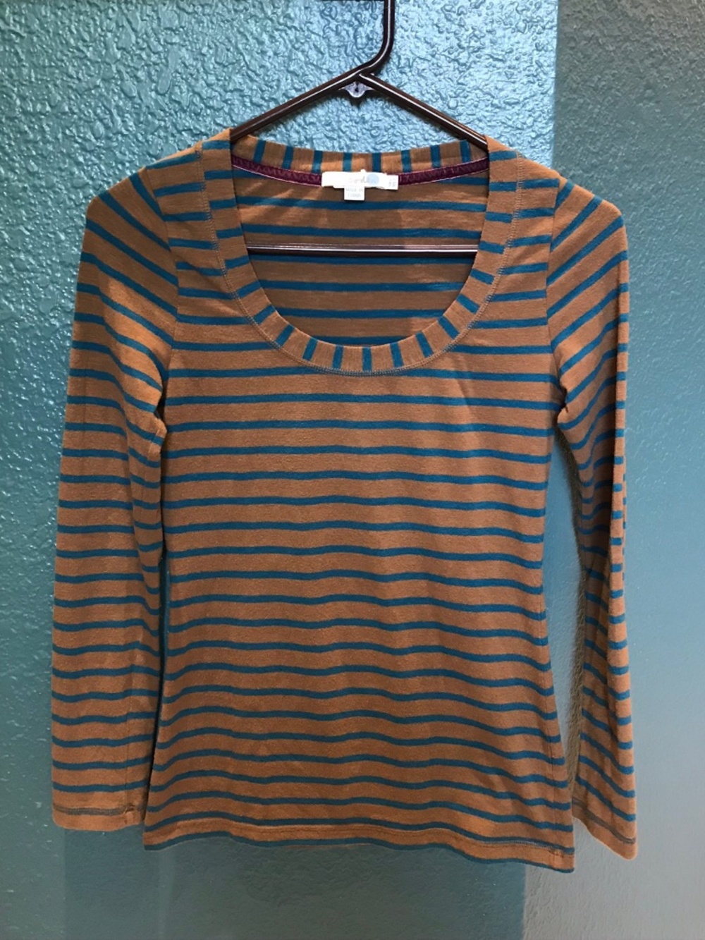 Boden Scoop Neck Striped Long Sleeve Blouse
